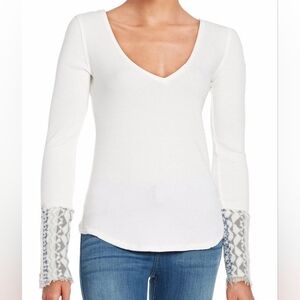 We The Free Free People V Neck Thermal With Knit Cuffs